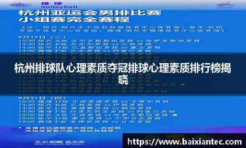 杭州排球队心理素质夺冠排球心理素质排行榜揭晓